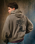 Obsidian Threads — Olive Washed Heavyweight Hoodie